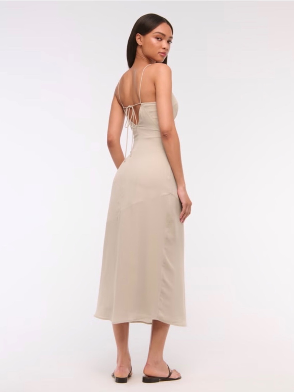 Tie-Back Sheer Slip Midi Dress Size XS